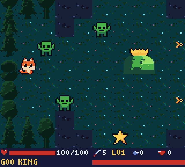 The Goo King and his slimes in the Goo Grotto