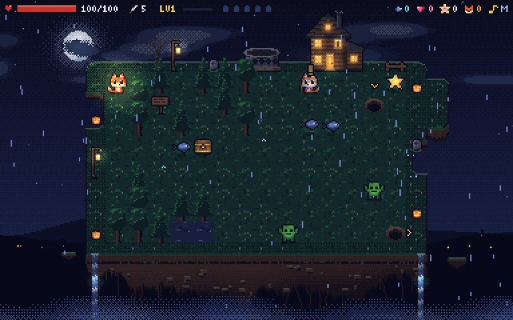 Fang at home on the first floating island, with Grandma Ember by the cabin