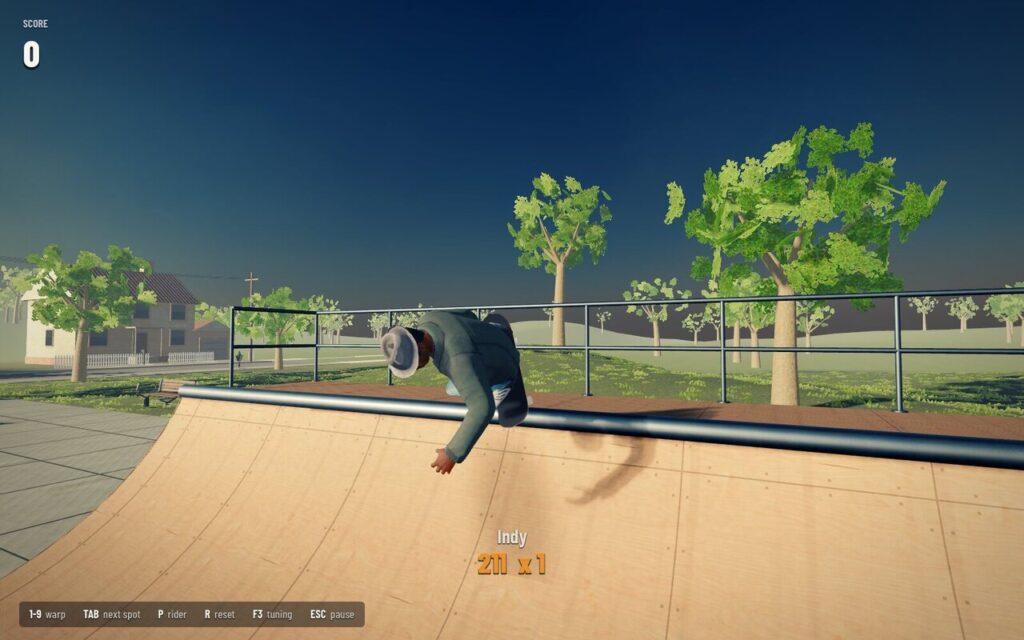 The Musician grabs an indy over the coping of the mini ramp