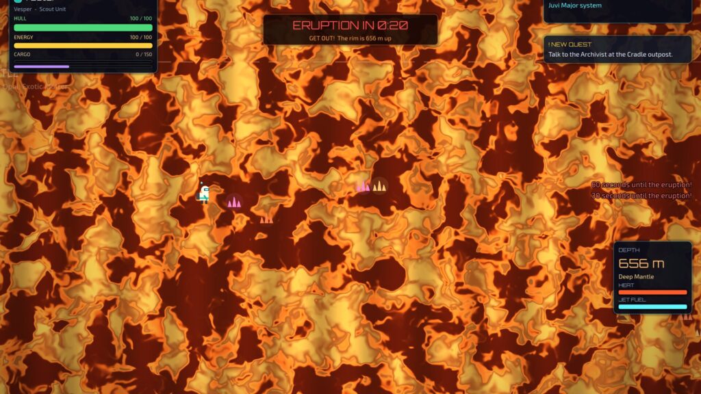 Star Circuit: racing through a volcano's molten lava zone before it erupts
